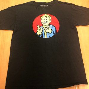 Black Fallout Vault Boy Logo T-Shirt